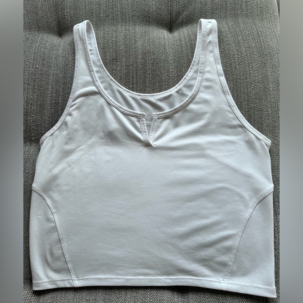 White Lululemon cropped tank top